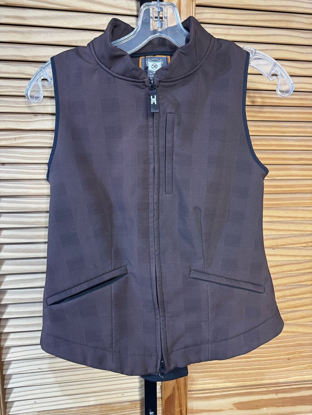 Asmar Equestrian Full Zip Softshell Vest Black Stand Collar Riding Top Size XXS